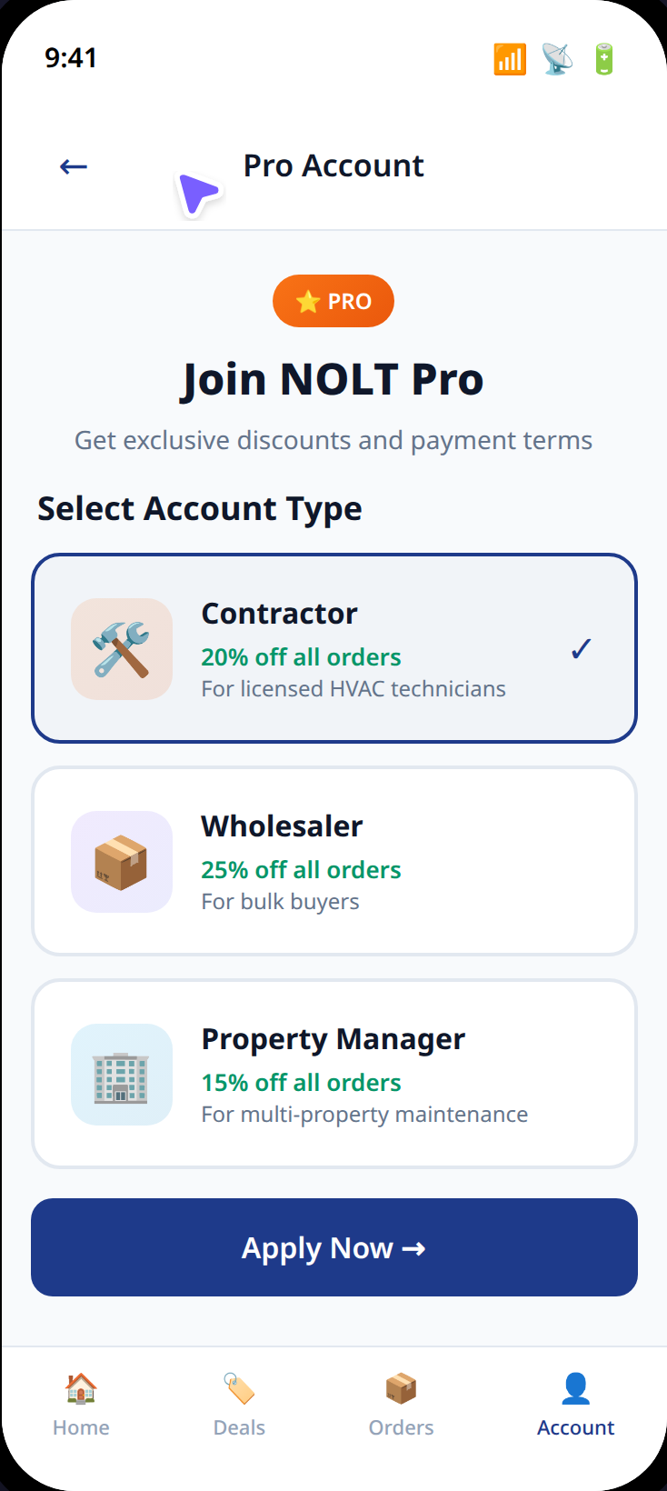Pro Accounts - Exclusive contractor discounts